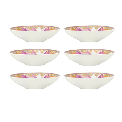 Ensemble de 6 plats ronds roses « Dahlia » par Maxwell & Williams (10 cm)