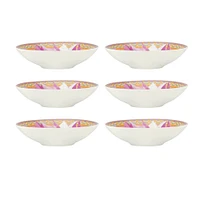 Ensemble de 6 plats ronds roses « Dahlia » par Maxwell & Williams (10 cm)