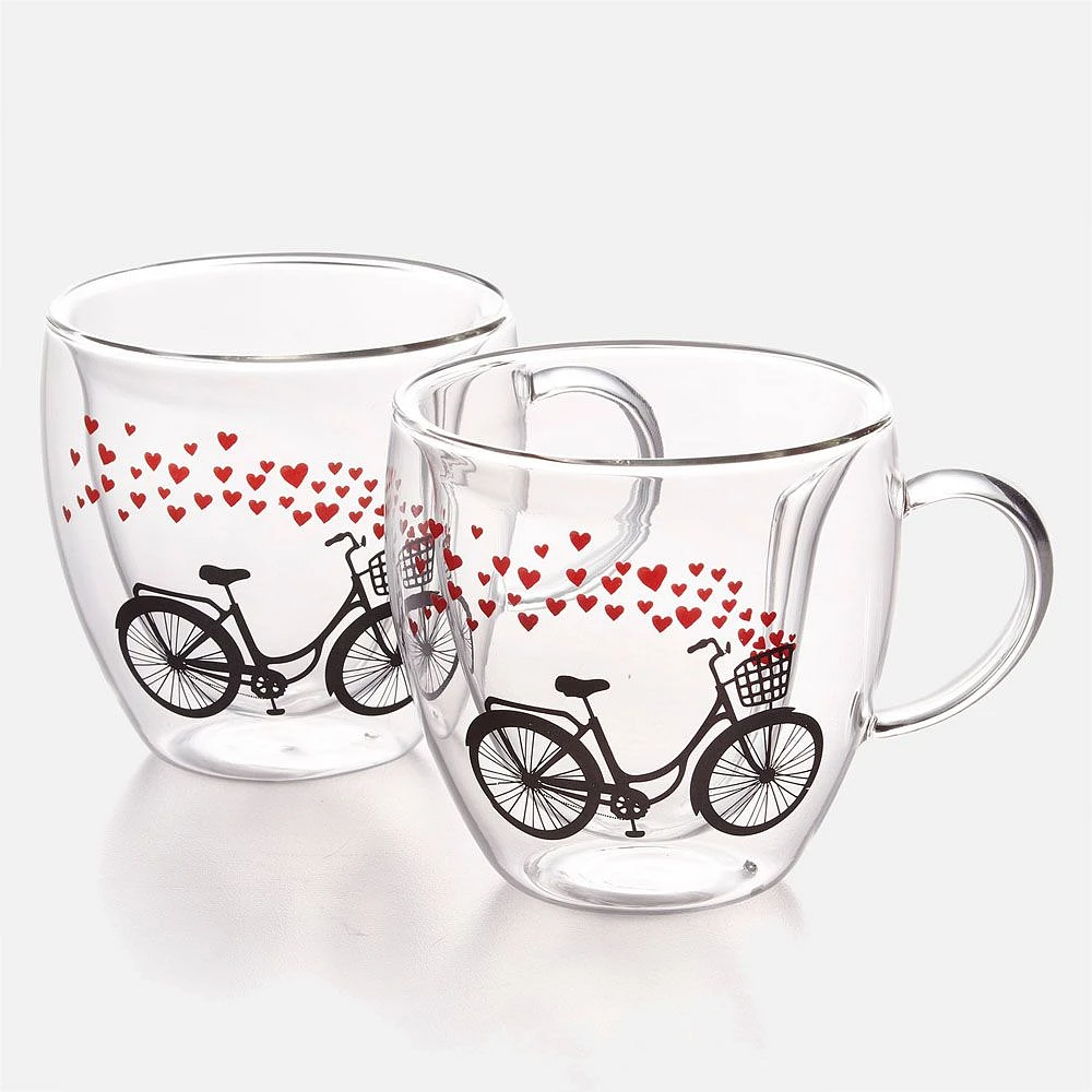 Set of 2 Sweetheart Double Wall Coffee Cups