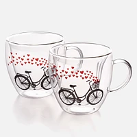 Set of 2 Sweetheart Double Wall Coffee Cups