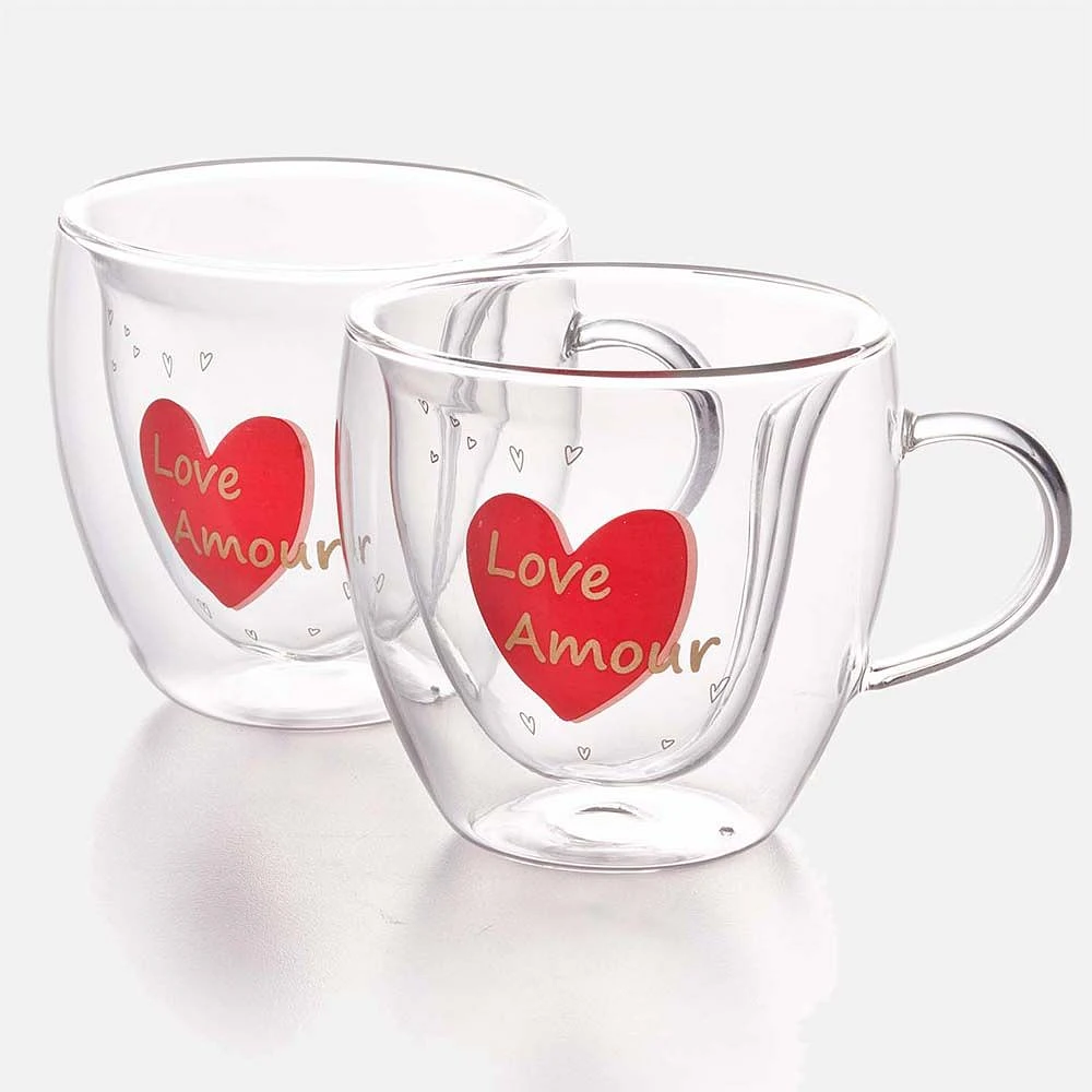 Set of 2 Love Amour Coffee Cups