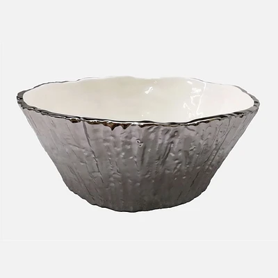 Silver Tree Bark Bowl  - 10.5"