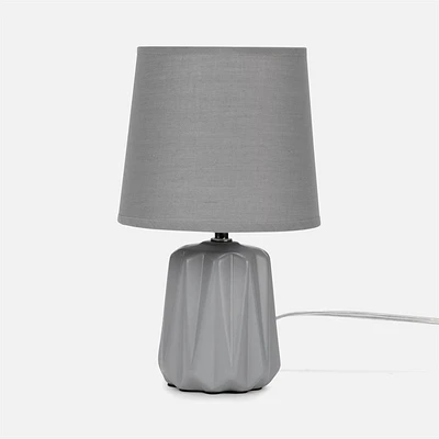 Jacinthe Table Lamp with Ridged Base - Grey