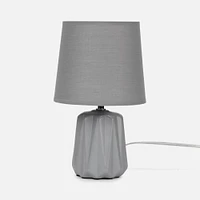 Jacinthe Table Lamp with Ridged Base - Grey