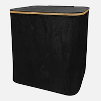 Laundry Basket with 2 Inner Bags and Lid - Black