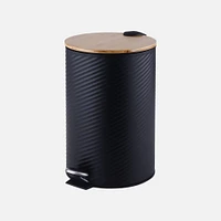 Matte Embossed Pedal Bin, 12L -  Black