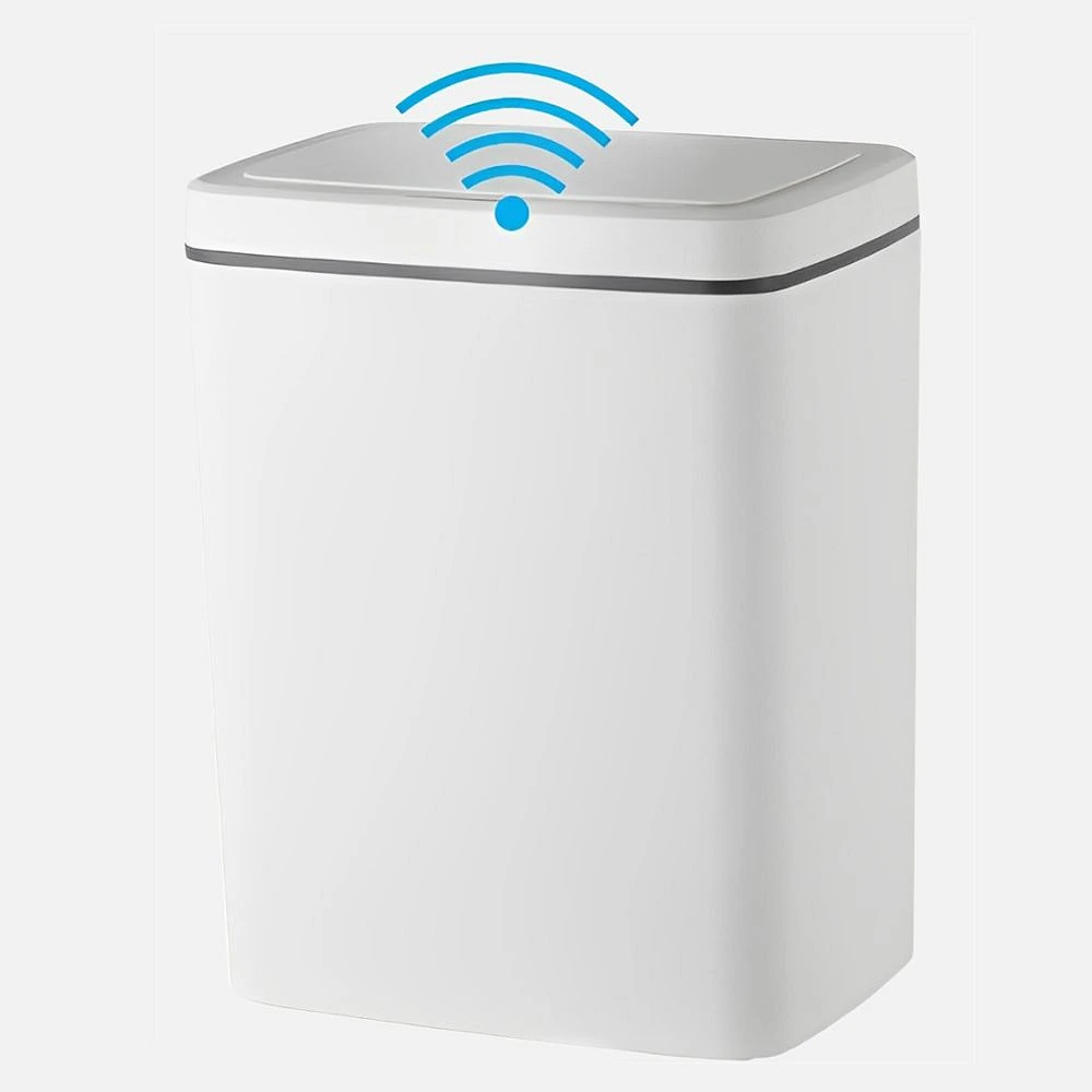 Corbeille à couvercle Sensor, 10L - Blanc