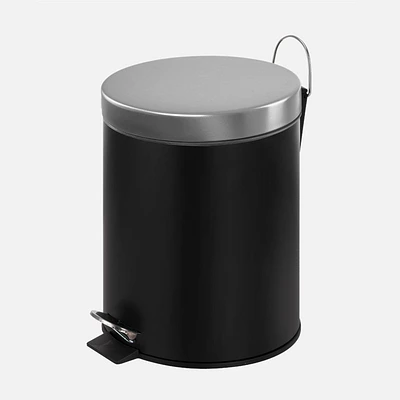 Corbeille à pédale 3L à fermeture douce - Noir