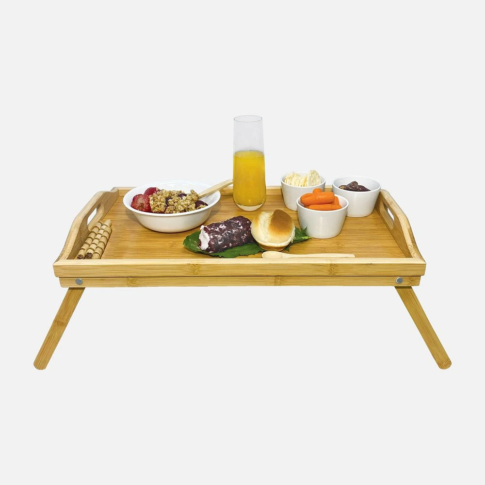 JS GOURMET Foldable Bamboo Breakfast Tray 