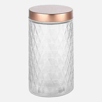 JS GOURMET Diamond Contenant en verre embossé - 1,7 L