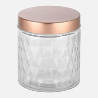 JS GOURMET Diamond Embossed Glass Canister