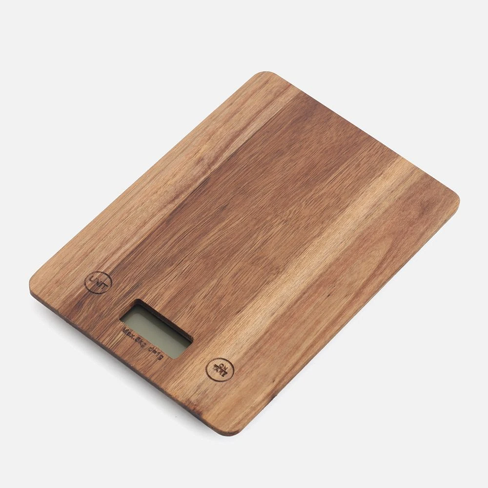 JS GOURMET Digital Acacia Wood Kitchen Scale