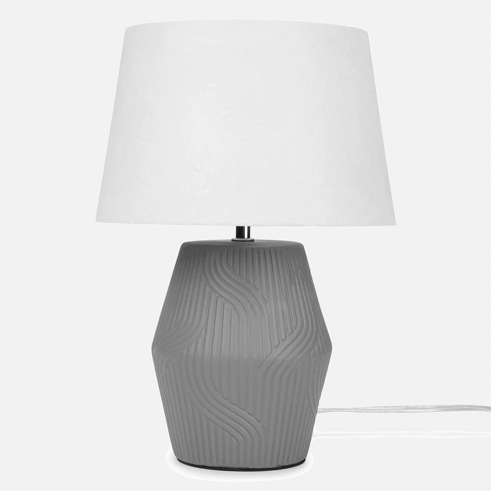 Juliette Table Lamp with Octogal Base - Grey