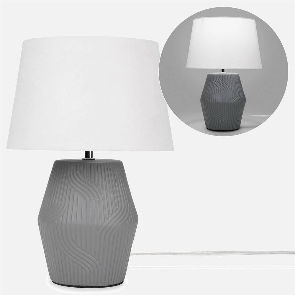 Juliette Table Lamp with Octogal Base - Grey