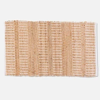 Hand Woven Eco Jute Rug - Pigeon Stripe, Natural