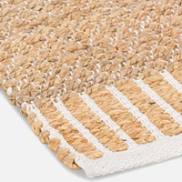 Tapis en jute écologique tissé à la main - Noir/Naturel