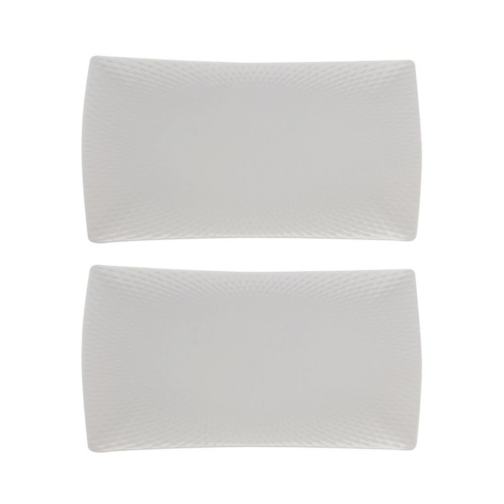 Set of 2 Diamond Rectangular Small Platter by Maxwell & Williams