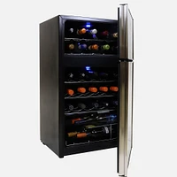29-Bottle Dual Zone Wine Cooler Freestanding Wine Fridge