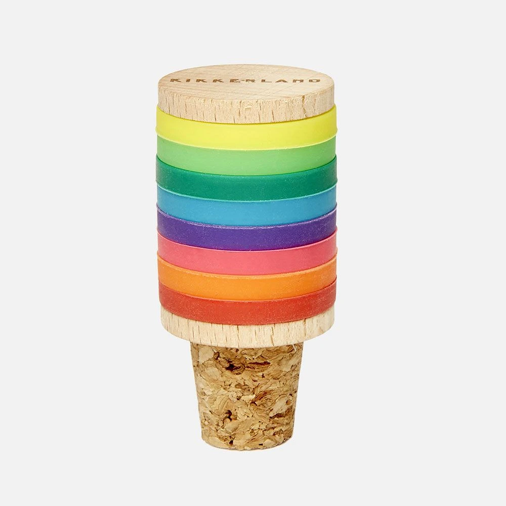 Kikkerland Rainbow Wine Rings and Stopper