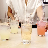 Set of 6 Clear Reusable Glass Straws