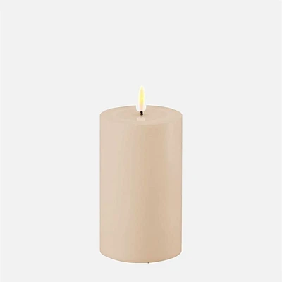 Deluxe Realistic Flame Outdoor LED Candle 3x5" - Dust Sand