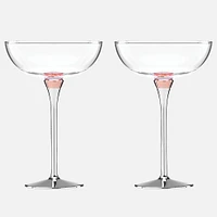 Rosy Glow 2-Piece Champagne Saucer Set by Kate Spade