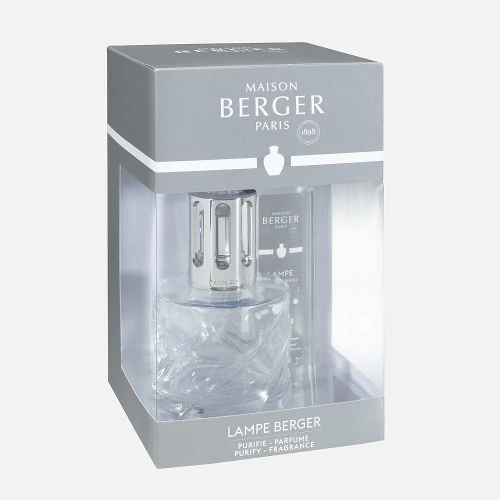 Coffret cadeau lampe Berger « Spirale » en verre transparent par Maison Berger Paris - Air pur