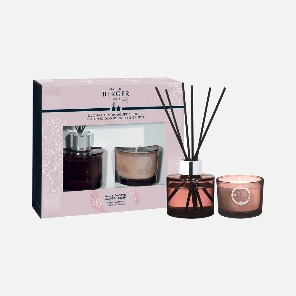 Joy Scented Bouquet  and Candle Gift Set by Maison Berger Paris - Agaves Garden