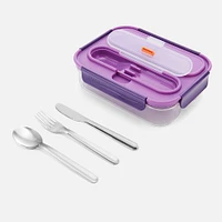 2 Compartment Bento Box - Mulberry/Orange