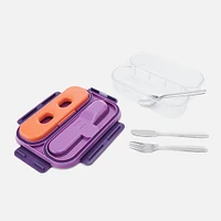 2 Compartment Bento Box - Mulberry/Orange