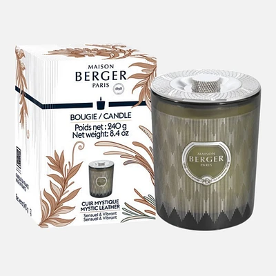 Bougie parfumée « Evanescence grise » par Maison Berger Paris – Cuir Mystique