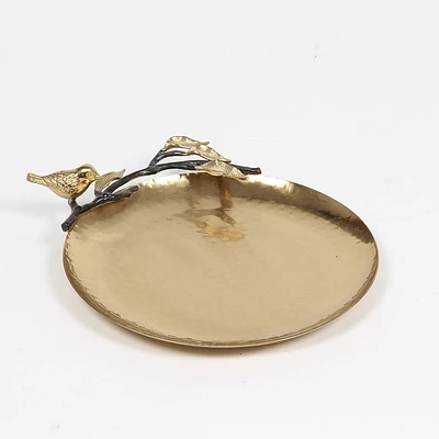 Gold Tray with Bird