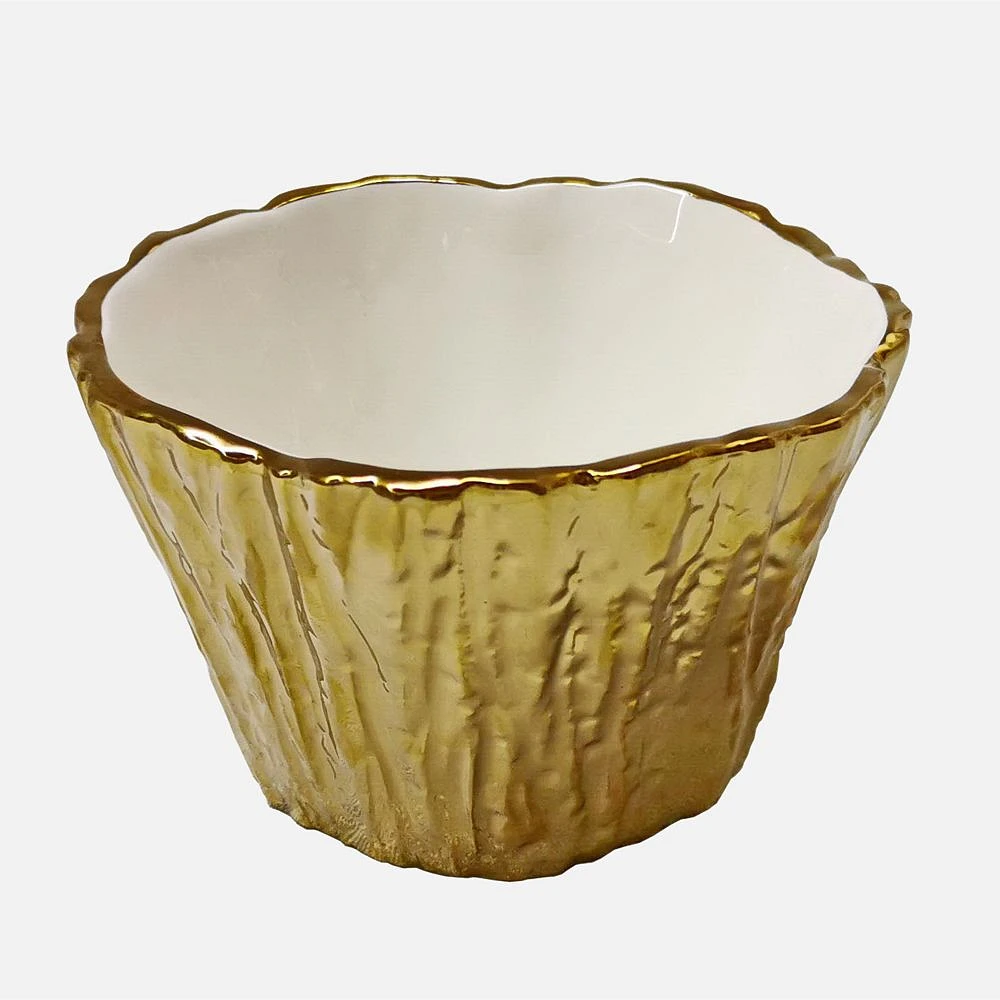 Gold Bark and Leaf Bowl by Leeber Limited