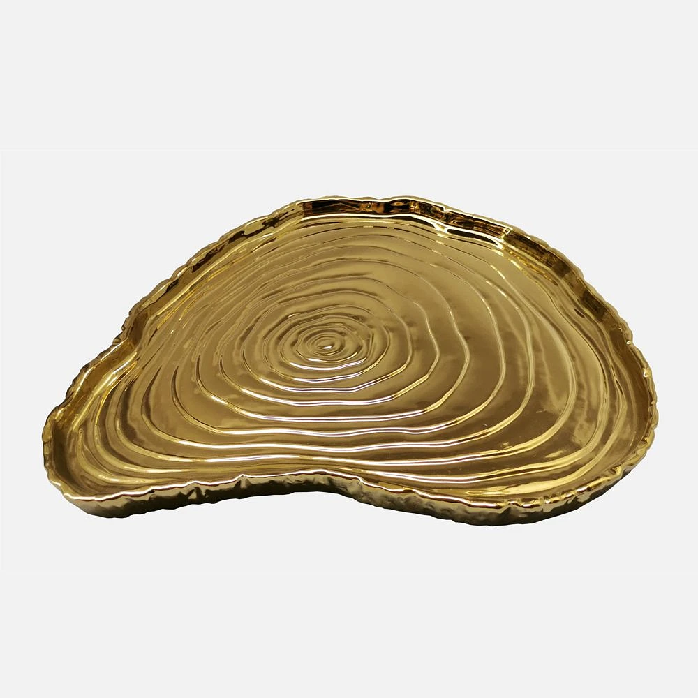 Gold Bark and Leaf Tray by Leeber Limited