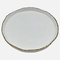 High Rim Plate With Gold Rim - 9.5"