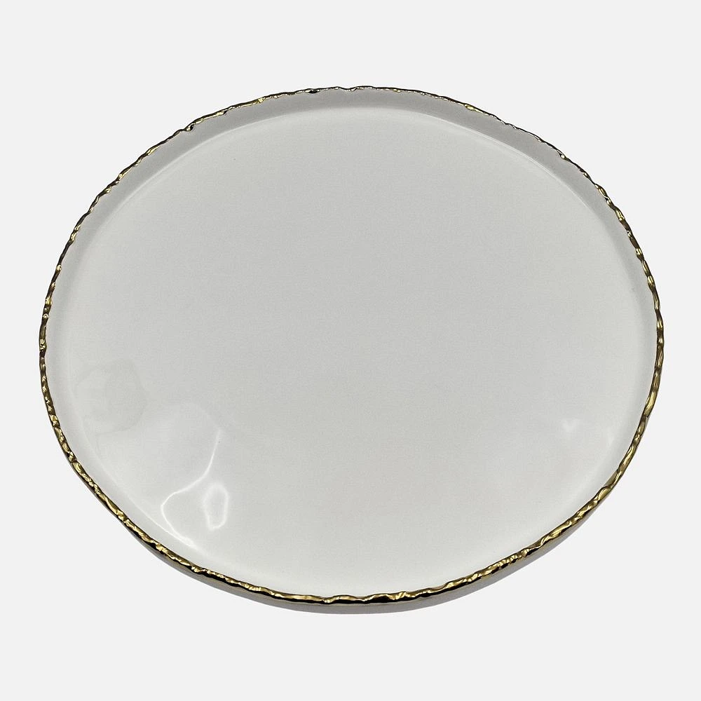 High Rim Plate With Gold Rim - 11.5"