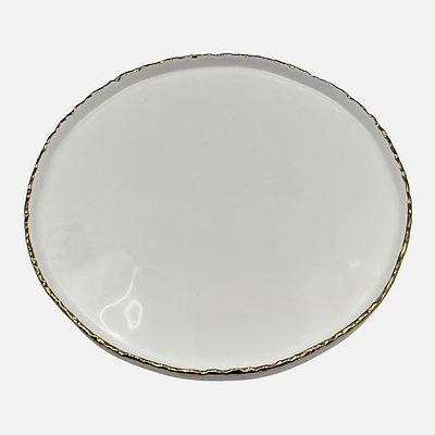 High Rim Plate With Gold Rim - 11.5" 
