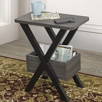 Louanne Chairside Table - Grey/Black