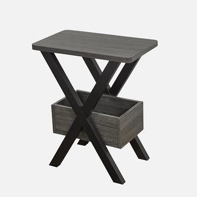 Louanne Chairside Table - Grey/Black