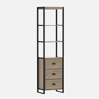 Luella Tall Cabinet - Natural and Black 65"