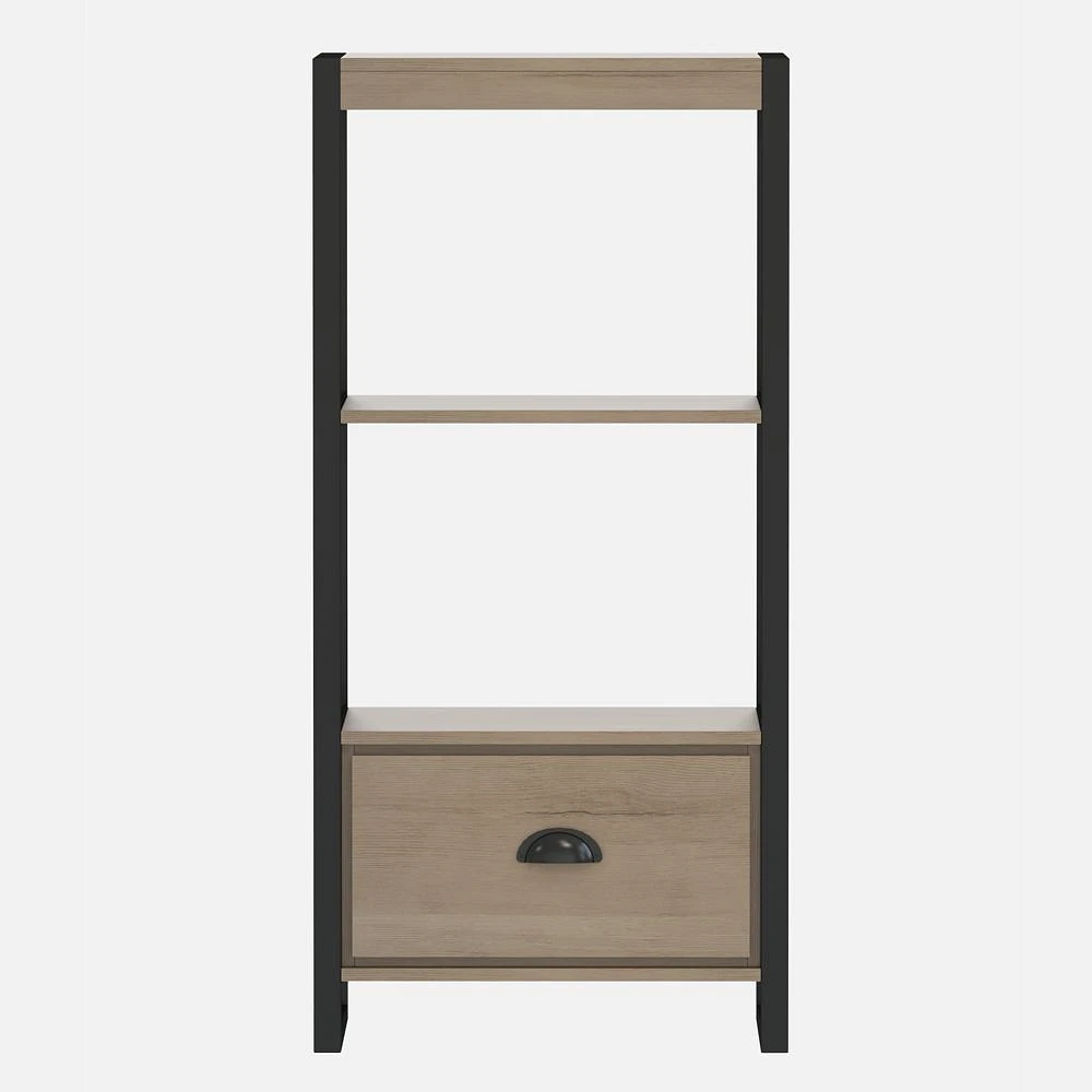 Luella Tall Cabinet - Natural and Black 35"