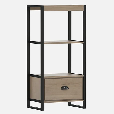 Luella Tall Cabinet - Natural and Black 35"