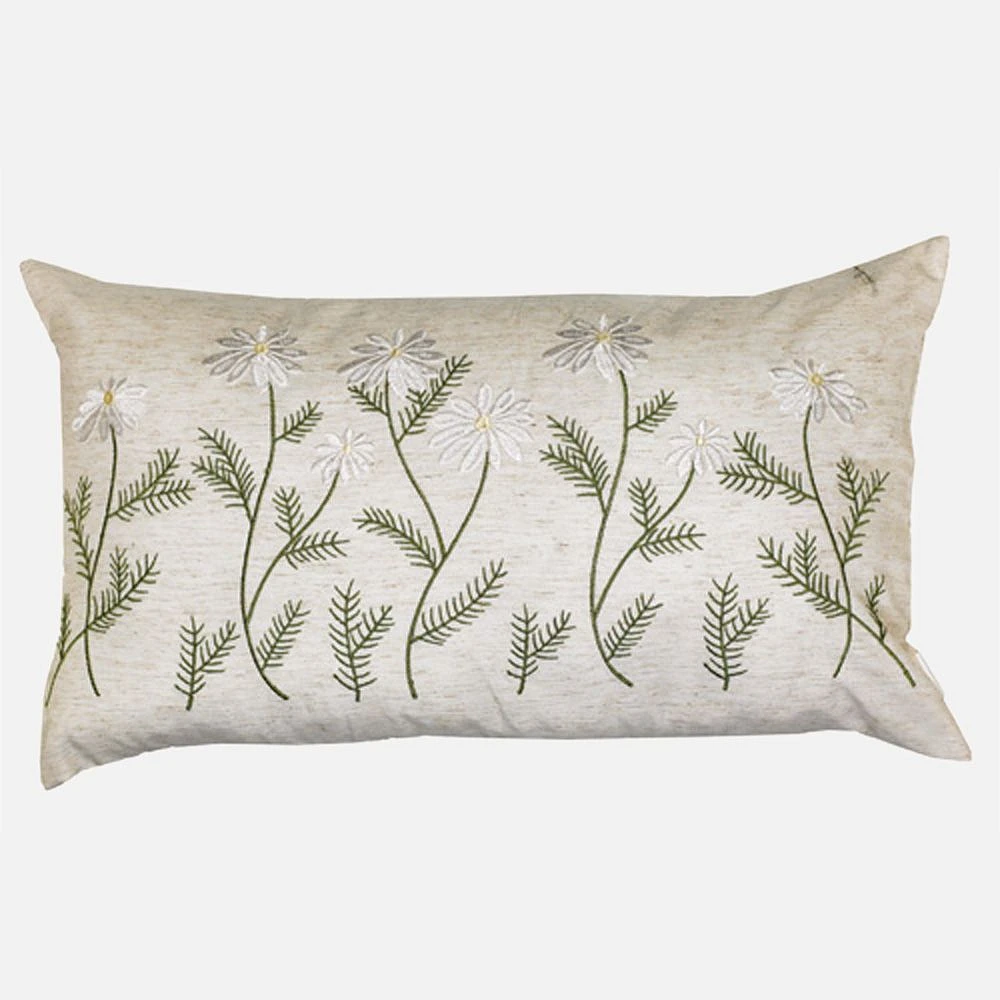 Marguerite Embroidered Cushion