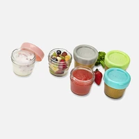6 Glass Food Containers Multicolors by Melii Baby - 4oz