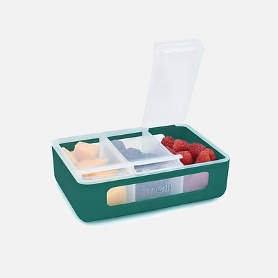 Melii Snackle Box, 3 Separate Compartments - Hunter Pine