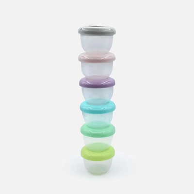 Melii Contenants aliments, ensemble de 6 contenants et couvercles