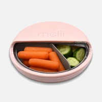 Melii Spin Snack Container - Pink/Grey