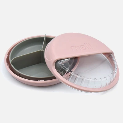 Melii Spin Snack Container - Pink/Grey