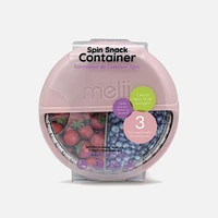 Melii Spin Snack Container - Pink/Grey