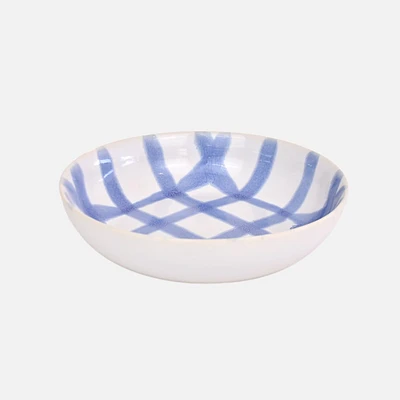 Milo Checkered Stoneware Pasta Bowl